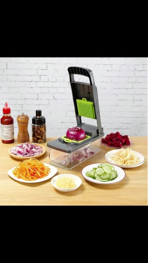 Fatiador Profissional Multiuso Cortador Legumes Frutas Verduras Ralador 14 Peças