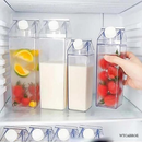 Kit 2 Garrafa Grande com adesivo Caixa Leite Suco Água Acrílico 1 Litro de Cada