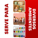 Kit 3 Organizador Multiuso de Geladeira Armário Cozinha Porta Tempero Organizador mantimentos