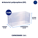 Kit 3 Organizador Multiuso de Geladeira Armário Cozinha Porta Tempero Organizador mantimentos