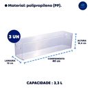 Kit 3 Organizador Multiuso de Geladeira Armário Cozinha Porta Tempero Organizador mantimentos