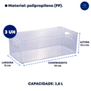 Kit 3 Organizador Multiuso de Geladeira Armário Cozinha Porta Tempero Organizador mantimentos