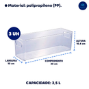 Kit 3 Organizador Multiuso de Geladeira Armário Cozinha Porta Tempero Organizador mantimentos