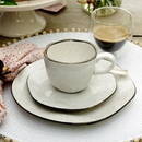 Jogo 6 Xícaras Chá Café Com Pires Ryo Maresia Areia 220ml Oxford Porcelanas