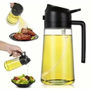 Azeiteiro Vinagreiro Spray De Vidro Com Botao + Bico Dosador + Tampa E Alca De Plastico 470ml