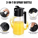 Azeiteiro Vinagreiro Spray De Vidro Com Botao + Bico Dosador + Tampa E Alca De Plastico 470ml