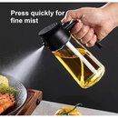 Azeiteiro Vinagreiro Spray De Vidro Com Botao + Bico Dosador + Tampa E Alca De Plastico 470ml