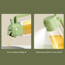 Azeiteiro Vinagreiro Spray De Vidro Com Botao + Bico Dosador + Tampa E Alca De Plastico 470ml