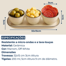 Jogo Petisqueira Bandeja Retangular 3 Bowls Para Servir Brisa Oxford