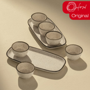 Jogo Petisqueira Bandeja Retangular 3 Bowls Para Servir Brisa Oxford