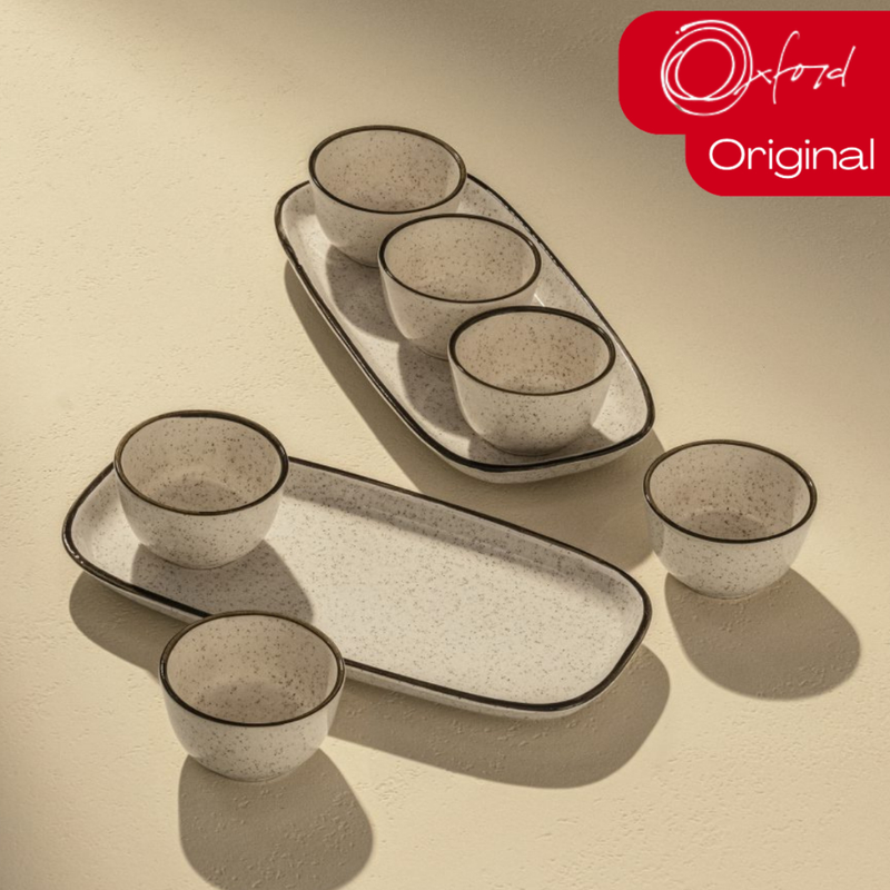 Jogo Petisqueira Bandeja Retangular 3 Bowls Para Servir Brisa Oxford