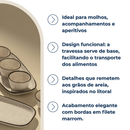 Jogo Petisqueira Bandeja Retangular 3 Bowls Para Servir Brisa Oxford