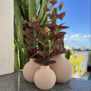 Trio De Vasos Decorativos Com Flores de eucalipto Artificial