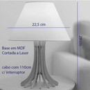 Abajur Giovanna luminaria de mesa sala quarto escritório em mdf cortada a laser