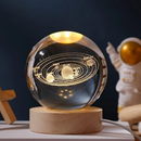 Luminária de Mesa LED em Cristal 3D Padrões de Lua e Sistema Solar Luz Ambiente para Quarto Alimentação USB