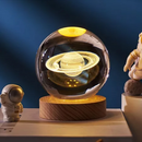 Luminária de Mesa LED em Cristal 3D Padrões de Lua e Sistema Solar Luz Ambiente para Quarto Alimentação USB