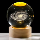 Luminária de Mesa LED em Cristal 3D Padrões de Lua e Sistema Solar Luz Ambiente para Quarto Alimentação USB