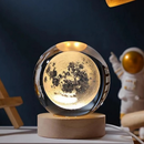 Luminária de Mesa LED em Cristal 3D Padrões de Lua e Sistema Solar Luz Ambiente para Quarto Alimentação USB