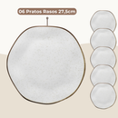 Prato Raso Ryo Maresia Areia 6 Unidades 27,5cm Oxford Porcelanas