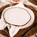 Prato Raso Ryo Maresia Areia 6 Unidades 27,5cm Oxford Porcelanas