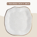 Conjunto Travessa Saladeira Baixelas Para Servir Ryo Maresia Areia Oxford Porcelanas