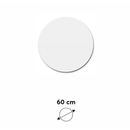 Prato Giratorio para Mesa Luxo 60cm Off White Com Vidro Sobrepor