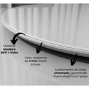Prato Giratorio para Mesa Luxo 60cm Off White Com Vidro Sobrepor