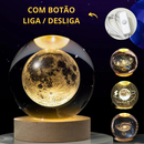 Luminária de Mesa LED em Cristal 3D Padrões de Lua e Sistema Solar Luz Ambiente para Quarto Alimentação USB