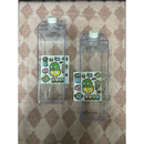 Kit 2 Garrafa Grande com adesivo Caixa Leite Suco Água Acrílico 1 Litro de Cada