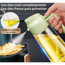 Azeiteiro Vinagreiro Spray De Vidro Com Botao + Bico Dosador + Tampa E Alca De Plastico 470ml