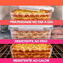 Conjunto Com 10 Potes Vidro 1040ml Hermético Marmita 4 Trava