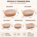 Cesta Pão, multiuso Ratan Forro em Tecido - Diversos Tamanhos - Wolff