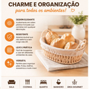 Cesta Pão, multiuso Ratan Forro em Tecido - Diversos Tamanhos - Wolff