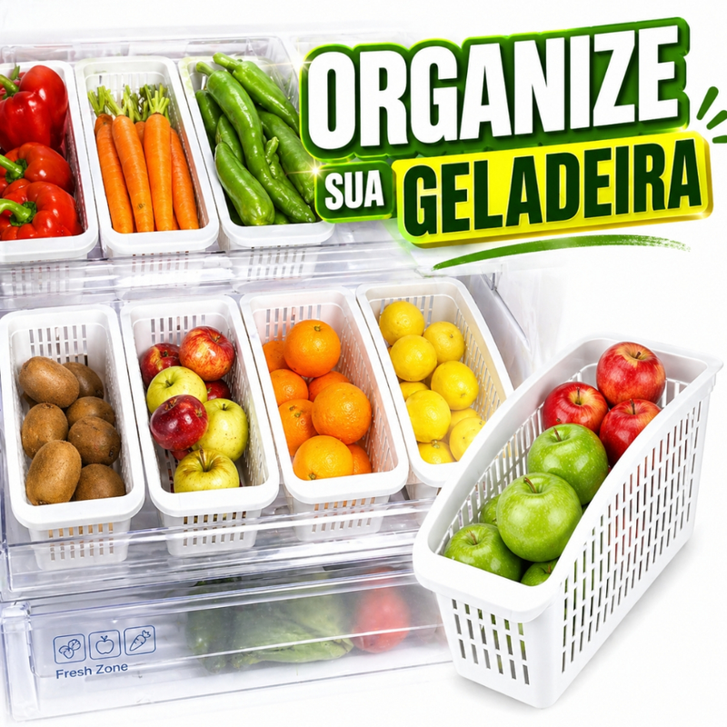 Pote Organizador De Geladeira Frutas Verduras Frescas Multiuso