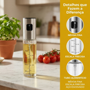 Kit 2 Spray Óleo e Vinagre 100ml Vidro Inox 304 Cozinha com Funil, Pincel Silicone e Escova Limpeza