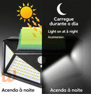 Luminária Parede Solar 100 Leds Com Sensor de Movimento