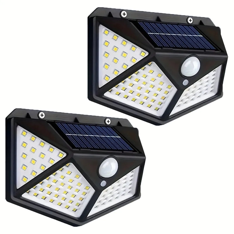 Luminária Parede Solar 100 Leds Com Sensor de Movimento