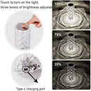 Luminária de mesa de cristal LED com três cores de luz projetor com USB