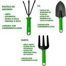 Kit Jogo Jardinagem Jardim Pá Ancinho GarfoTesoura Poda Luva 5 Peças Profissional Ferramenta