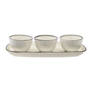 Jogo Petisqueira Bandeja Retangular 3 Bowls Para Servir Brisa Oxford