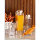 Kit 2 Garrafa Grande com adesivo Caixa Leite Suco Água Acrílico 1 Litro de Cada