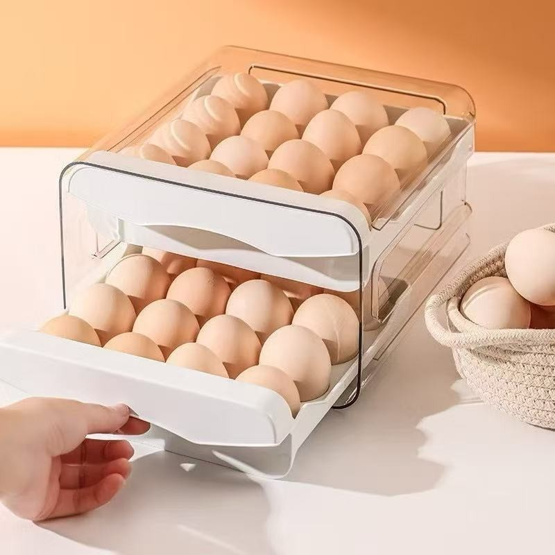 2 ANDAR / 4ANDAR gaveteiro duplo em plástico tipo porta 32 ovos com para cozinha geladeira