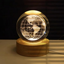 Luminária de Mesa LED em Cristal 3D Padrões de Lua e Sistema Solar Luz Ambiente para Quarto Alimentação USB