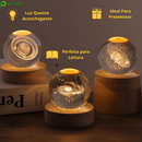 Luminária de Mesa LED em Cristal 3D Padrões de Lua e Sistema Solar Luz Ambiente para Quarto Alimentação USB